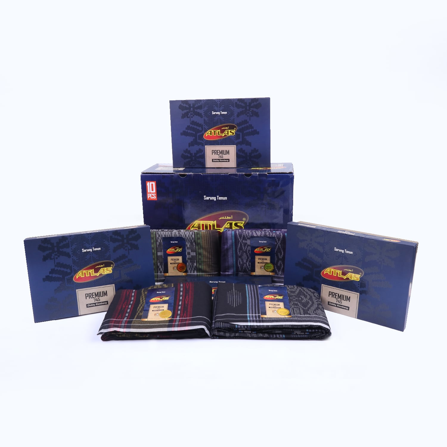 Grosir 10 Pcs Sarung ATLAS Premium 745 Dobby Kembang