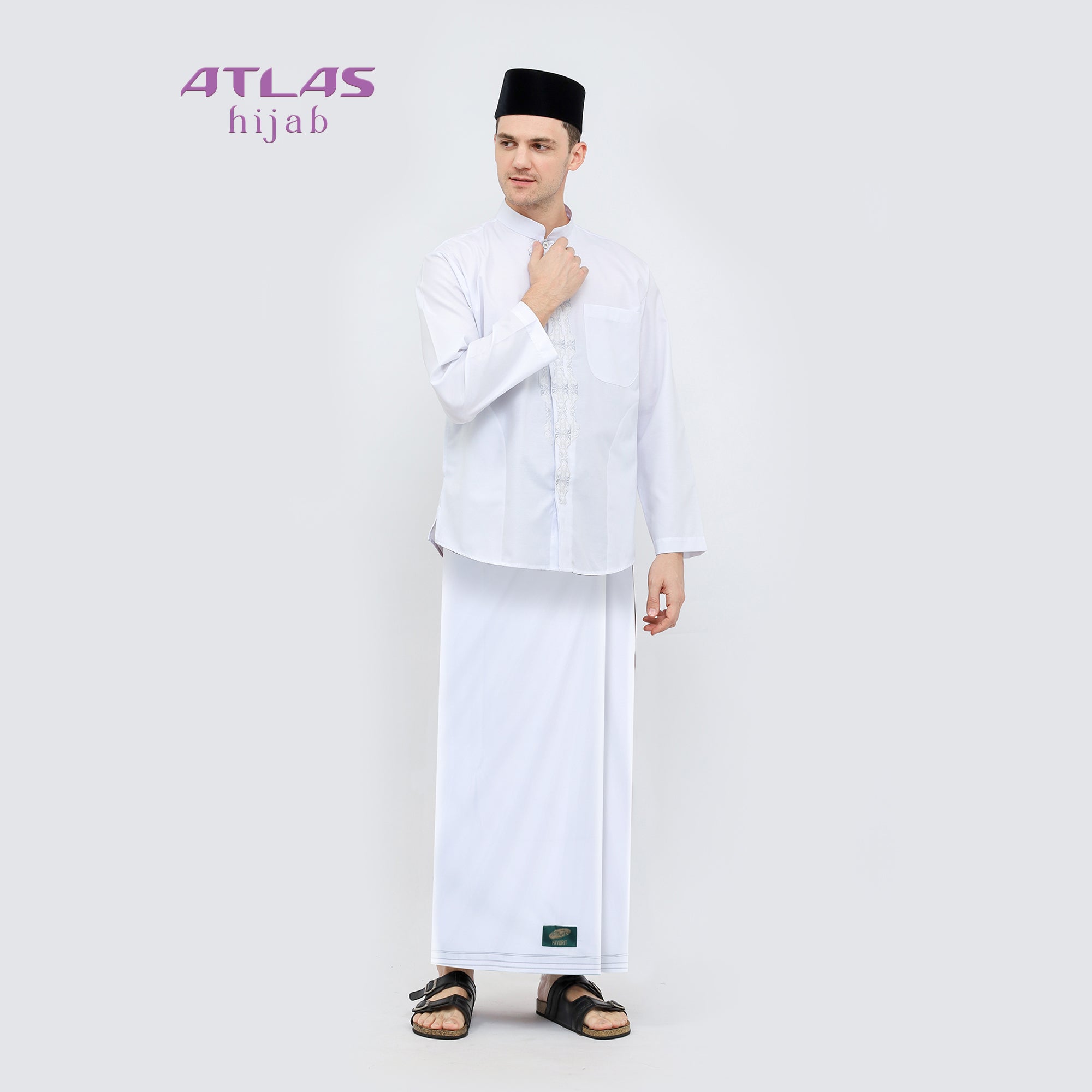 Sarung ATLAS Favorit 520 Polos Warna Putih