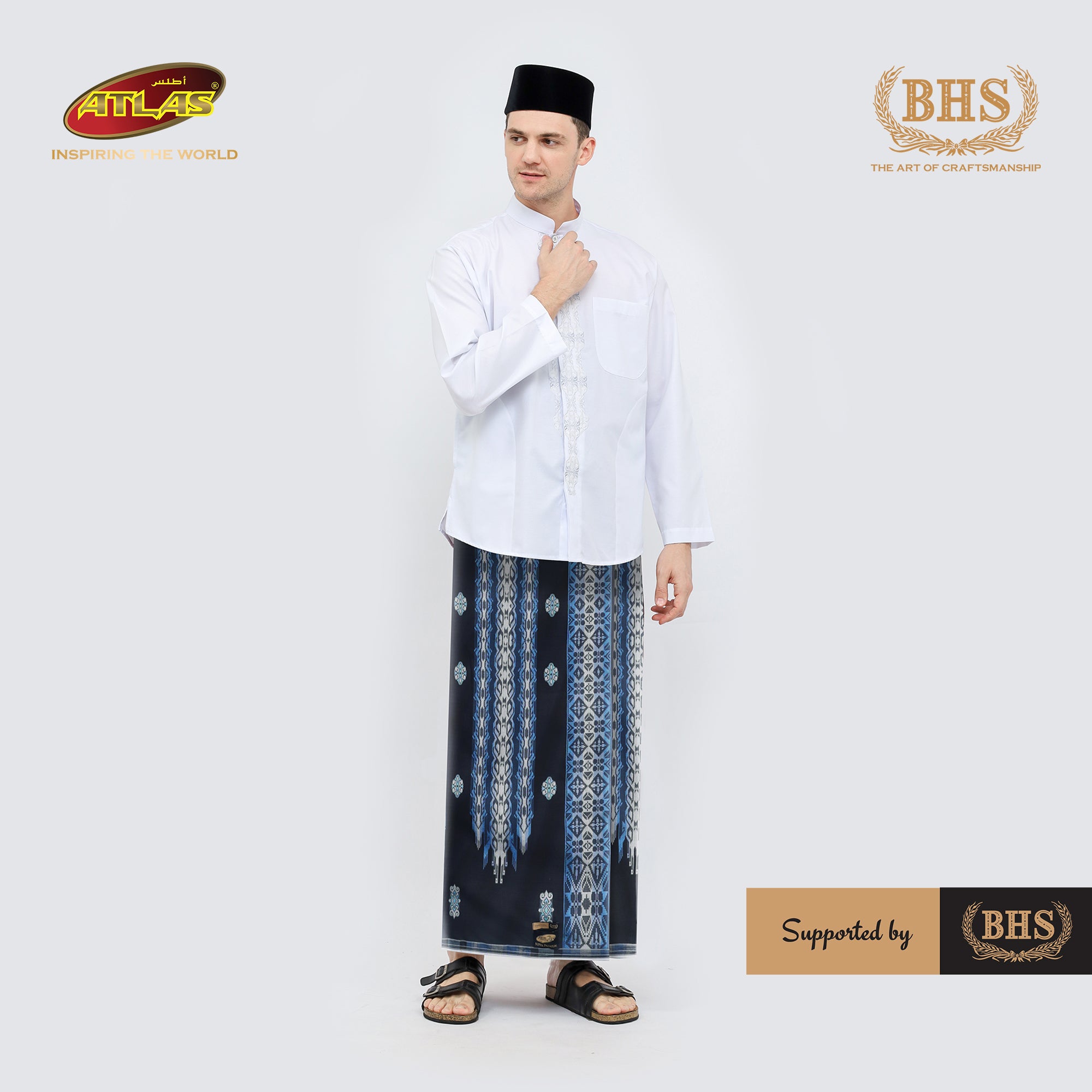 Sarung ATLAS Super Premium 970 A9 JGB Hitam Biru