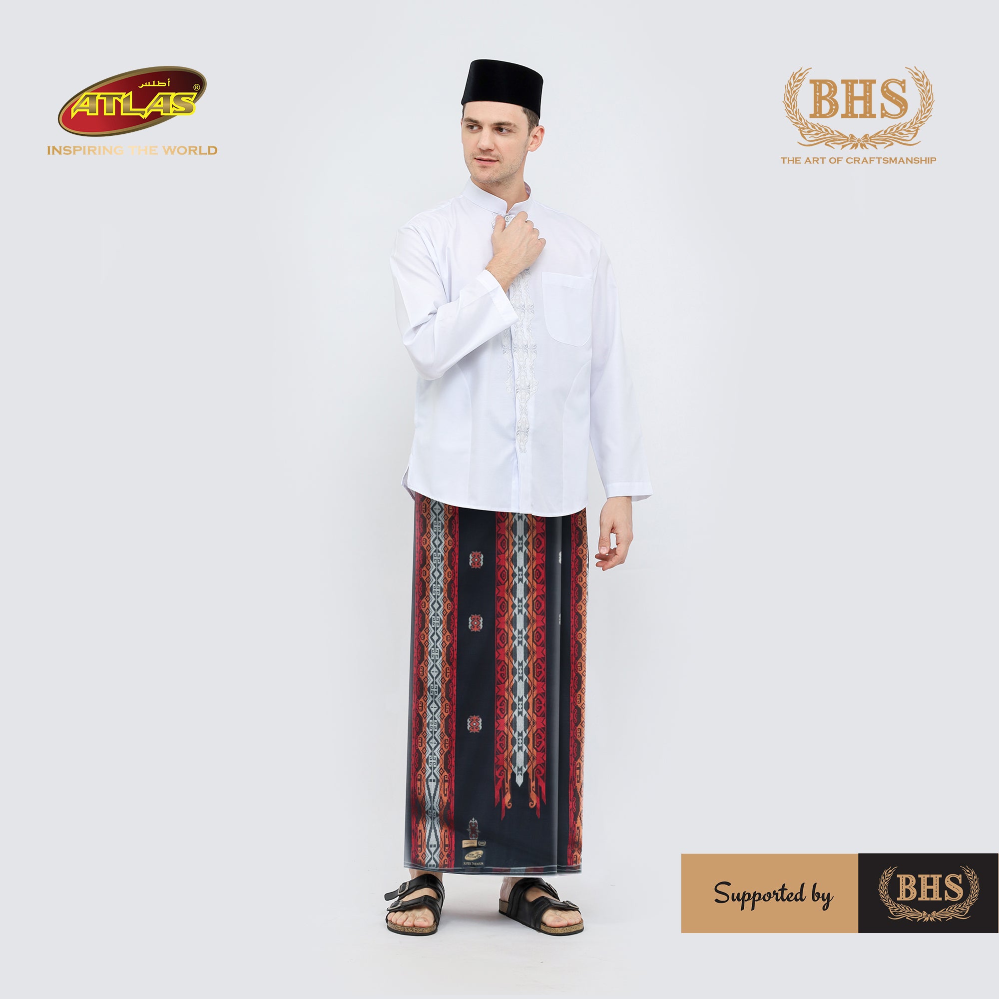Sarung ATLAS Super Premium 970 A9 JGB Hitam Merah 02