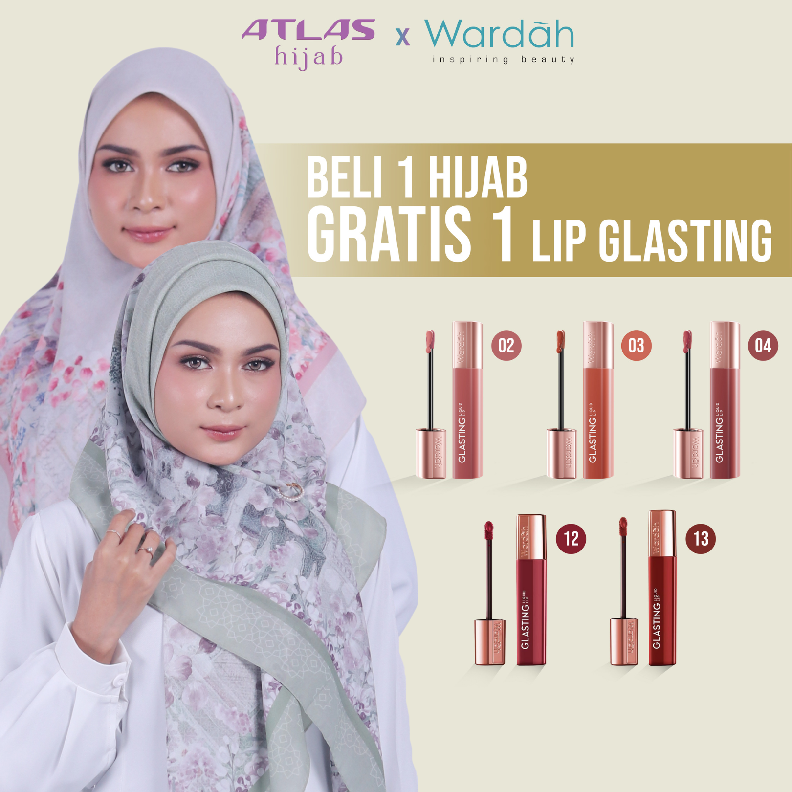 Atlas Hijab Ville Lumiere Series Motif Fezqa Kerudung Segi Empat